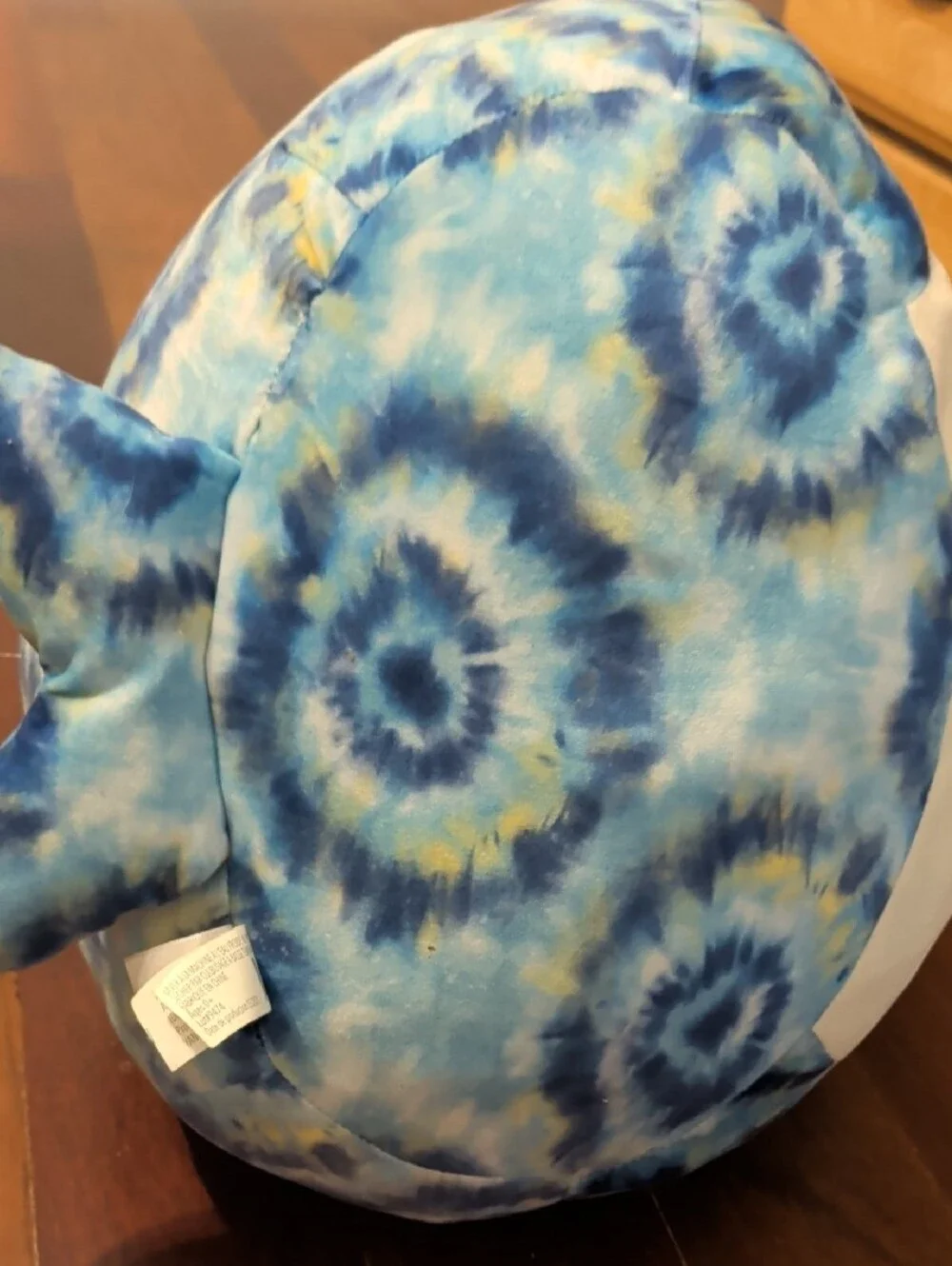Squishmallows Blue Tie-Dye Shark Plush Pillow